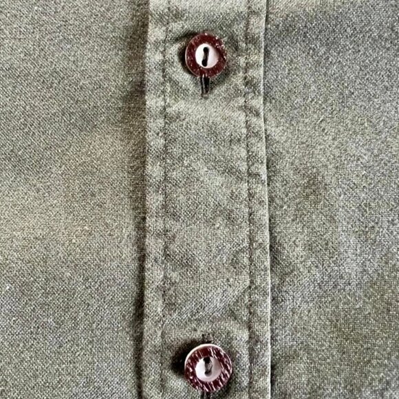 Men's Size 42 (U.S. SIZE L/16.5) Gloriette Long Sleeve Sage Green Button Down Sh - Picture 4 of 10